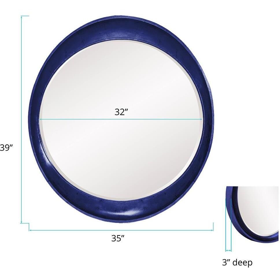 Ellipse 39 X 35 inch Navy Mirror